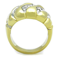 Jewellery Kingdom Ladies Dome Comfort Cubic Zirconia Cocktail Gold Ring - Jewelry Rings - British D'sire