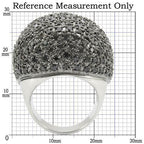 Jewellery Kingdom Ladies Dome Cubic Zirconia Cocktail Statement Rhodium Ring (Black) - Jewelry Rings - British D'sire