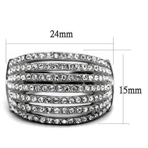 Jewellery Kingdom Ladies Dome Cz Stainless Steel Open No Tarnish Realistic Ring (Silver) Secondary image