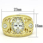 Jewellery Kingdom Ladies Dome Oval 18kt Steel Dress Pave Pretty Fancy All Sizes Ring Gold - Jewelry Rings - British D'sire