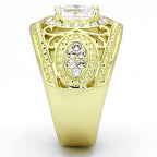 Jewellery Kingdom Ladies Dome Oval 18kt Steel Dress Pave Pretty Fancy All Sizes Ring Gold - Jewelry Rings - British D'sire