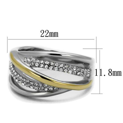 Jewellery Kingdom Ladies Dome Two Tone Band Stainless Steel Ring (Silver) Secondary image