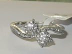 Jewellery Kingdom Ladies Elegant Cluster Pave Cubic Zirconia Double Head Ring Stainless Steel - Jewelry Rings - British D'sire