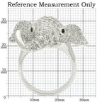 Jewellery Kingdom Ladies Elephant Animal Sparkling Rhodium Pave Sale Clear Ring (Silver) - Jewelry Rings - British D'sire