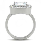 Jewellery Kingdom Ladies Emerald 3ct Cz Stainless Steel Cocktail Clear Sparkling Dress Ring - Jewelry Rings - British D'sire