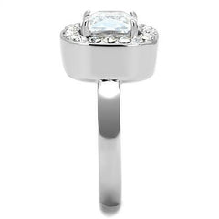Jewellery Kingdom Ladies Emerald 3ct Cz Stainless Steel Cocktail Clear Sparkling Dress Ring - Jewelry Rings - British D'sire