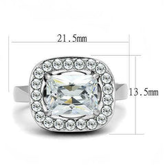 Jewellery Kingdom Ladies Emerald 3ct Cz Stainless Steel Cocktail Clear Sparkling Dress Ring - Jewelry Rings - British D'sire