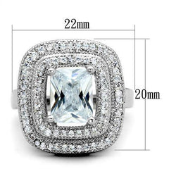 Jewellery Kingdom Ladies Emerald Cocktail Cz Statement Sparkling Dress Silver Rhodium Ring - Jewelry Rings - British D'sire
