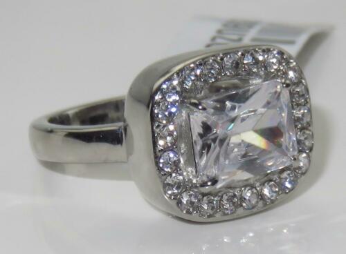 Jewellery Kingdom Ladies Emerald Cut 4 Carat Clear Stainless Steel Ring (Silver) Secondary image