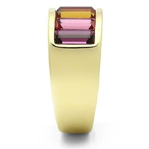 Jewellery Kingdom Ladies Emerald Cut Band Eternity 18KT Gold Multi Coloured Ring - Jewelry Rings - British D'sire