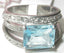 Jewellery Kingdom Ladies Emerald Cut Blue Topaz 5k Stainless Steel Ring (Silver) - Rings - British D'sire