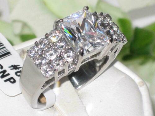 Jewellery Kingdom Ladies Emerald Cut Cz Stainless Steel Ring (Silver) - Jewelry Rings - British D'sire