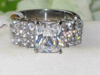 Jewellery Kingdom Ladies Emerald Cut Cz Stainless Steel Ring (Silver) - Jewelry Rings - British D'sire