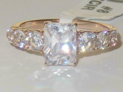Jewellery Kingdom Ladies Emerald Cut cz Steel Anniversary Engagement Ring (Rose Gold) - Engagement Rings - British D'sire