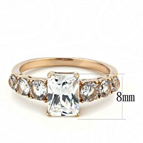 Jewellery Kingdom Ladies Emerald Cut Cubic Zirconia Anniversary Engagement Ring Secondary image