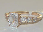 Jewellery Kingdom Ladies Emerald Cut cz Steel Anniversary Engagement Ring (Rose Gold) - Engagement Rings - British D'sire
