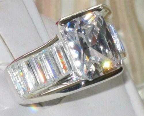 Jewellery Kingdom Ladies Emerald Cut Cz Sterling Silver 925 Stamped Engagement 4 Carat Ring - Jewelry Rings - British D'sire