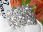 Jewellery Kingdom Ladies Emerald Cut Ring Round Cz Super Sparkling Cocktail Stainless Steel - Jewelry Rings - British D'sire