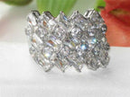 Jewellery Kingdom Ladies Emerald Cut Ring Round Cz Super Sparkling Cocktail Stainless Steel - Jewelry Rings - British D'sire