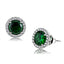 Jewellery Kingdom Ladies Emerald Green Cz Stainless Steel Dress Studs Earrings (Silver) - Earrings - British D'sire