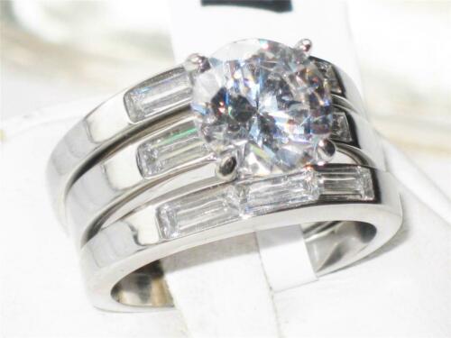 Jewellery Kingdom Ladies Emerald Wedding Engagement Bands Set 4K Ring Secondary image
