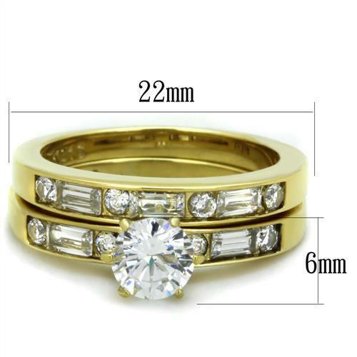 Jewellery Kingdom Ladies Emerald Wedding Engagement Solitaire Band Set 3K Ring (Gold) - Engagement Rings - British D'sire