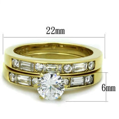 Jewellery Kingdom Ladies Emerald Wedding Engagement Solitaire Band Set 3K Ring (Gold) - Engagement Rings - British D'sire