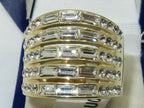 Jewellery Kingdom Ladies Emerald Wide Clear Cubic Zirconia Ring (Gold) - Rings - British D'sire