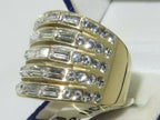 Jewellery Kingdom Ladies Emerald Wide Clear Cubic Zirconia Ring (Gold) - Rings - British D'sire