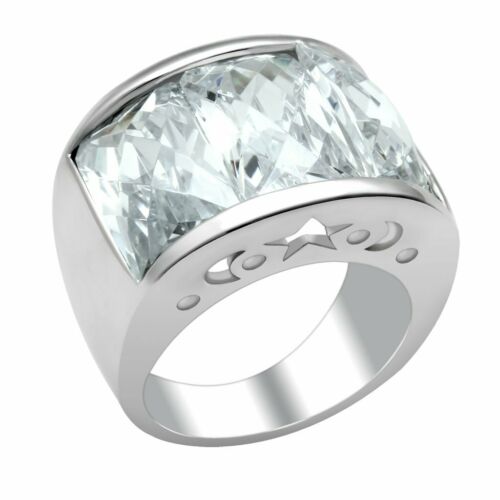 Jewellery Kingdom Ladies Emerald Wide Eternity Band Stackable Ring (Silver) - Rings - British D'sire Main image