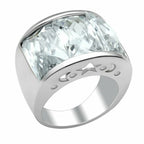 Jewellery Kingdom Ladies Emerald Wide Eternity Band Stackable Ring (Silver) - Rings - British D'sire