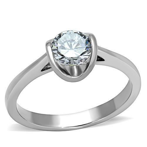 Jewellery Kingdom Ladies Engagement 2K Solitaire Simulated Diamond Ring - Engagement Rings - British D'sire Main image