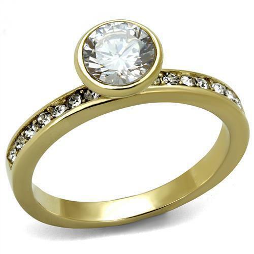 Jewellery Kingdom Ladies Engagement Bezel 1.50K Ring (Gold) - Engagement Rings - British D'sire Main image