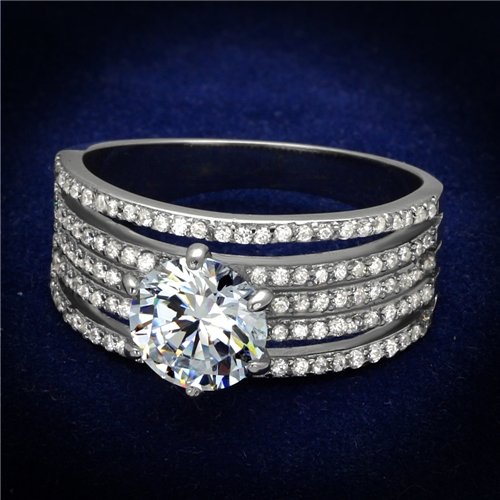 Jewellery Kingdom Ladies Engagement Cubic Zirconia 2 Carat Sterling Silver 9m Wide Pave Ring Secondary image