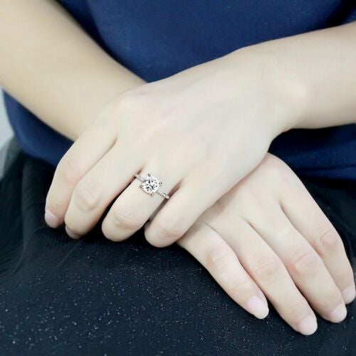 Jewellery Kingdom Ladies Engagement Cushion Cut Blue Sapphire Rhodium Ring (Silver) - Jewelry Rings - British D'sire