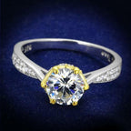Jewellery Kingdom Ladies Engagement Cz Sterling Silver Gold Solitaire Accents Ring - Jewelry Rings - British D'sire