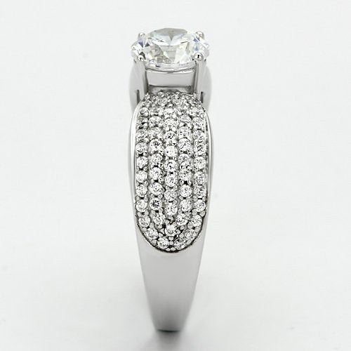 Jewellery Kingdom Ladies Engagement Cz Sterling Silver Micro Pave Solitaire 2 Carat Ring - Jewelry Rings - British D'sire