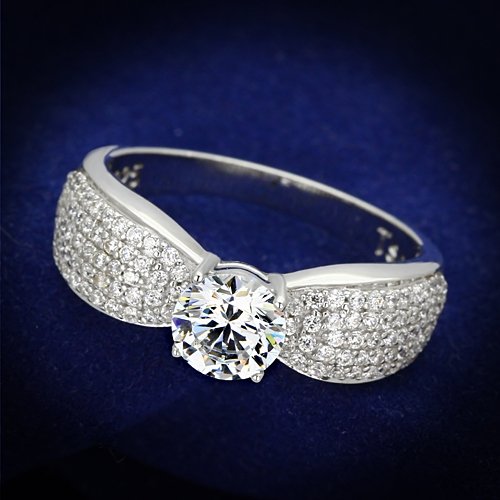 Jewellery Kingdom Ladies Engagement Cz Sterling Silver Micro Pave Solitaire 2 Carat Ring Secondary image