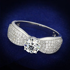 Jewellery Kingdom Ladies Engagement Cz Sterling Silver Micro Pave Solitaire 2 Carat Ring - Jewelry Rings - British D'sire