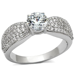 Jewellery Kingdom Ladies Engagement Cz Sterling Silver Micro Pave Solitaire 2 Carat Ring - Jewelry Rings - British D'sire