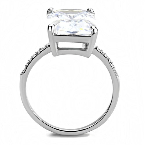 Jewellery Kingdom Ladies Engagement Emerald Accents 8k Stainless Steel Ring - Rings - British D'sire