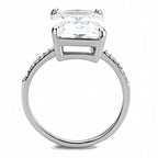 Jewellery Kingdom Ladies Engagement Emerald Accents 8k Stainless Steel Ring - Rings - British D'sire