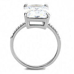Jewellery Kingdom Ladies Engagement Emerald Accents 8k Stainless Steel Ring - Rings - British D'sire