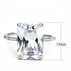 Jewellery Kingdom Ladies Engagement Emerald Accents 8k Stainless Steel Ring - Rings - British D'sire