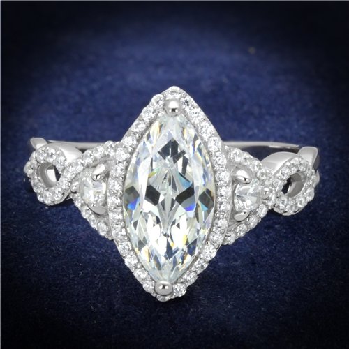 Jewellery Kingdom Ladies Engagement Marquise 2.50K Sterling Silver Ring Secondary image