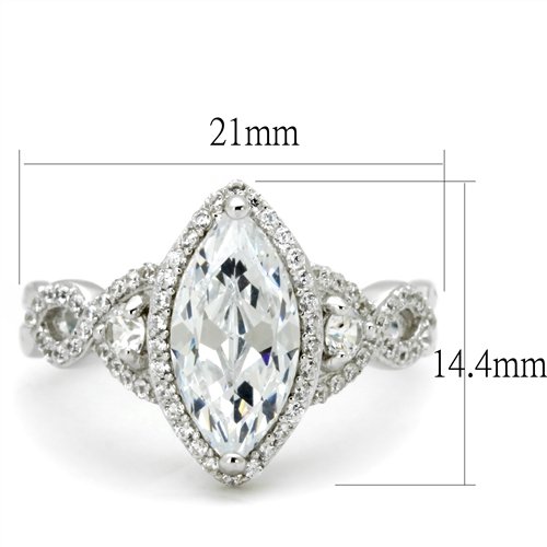 Jewellery Kingdom Ladies Engagement Marquise 2.50K Ring (Silver) - Engagement Ring - British D'sire