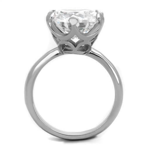 Jewellery Kingdom Ladies Engagement Solitaire 10.79k Stainless Steel 14mm Ring (Silver) - Rings - British D'sire
