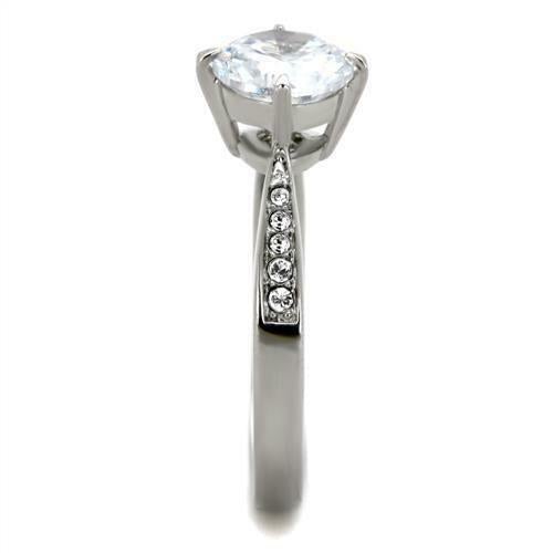 Jewellery Kingdom Ladies Engagement Solitaire Accents Stainless Steel Sparkle 2.75k Ring - Jewelry Rings - British D'sire