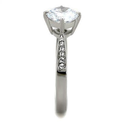 Jewellery Kingdom Ladies Engagement Solitaire Accents Stainless Steel Sparkle 2.75k Ring - Jewelry Rings - British D'sire