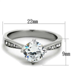 Jewellery Kingdom Ladies Engagement Solitaire Accents Stainless Steel Sparkle 2.75k Ring - Jewelry Rings - British D'sire
